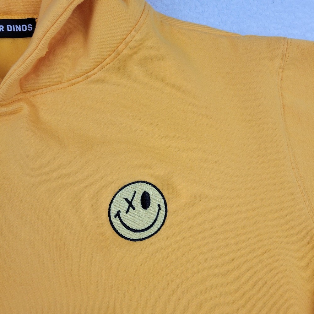 Dapper Dinos Hoodie‎ Mens Large Graphic XOXO Smile Pullover Dinosaur Streetwear